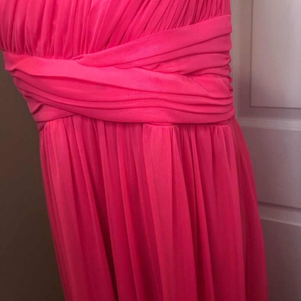 Deb pink maxi length formal prom dress with jeweled strap, size 14 - Picture 6 of 13